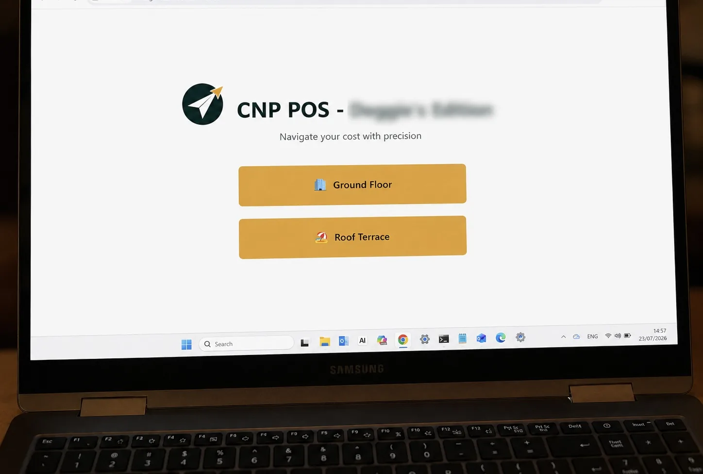 Cost Navigator Pro restaurant service-area screen
